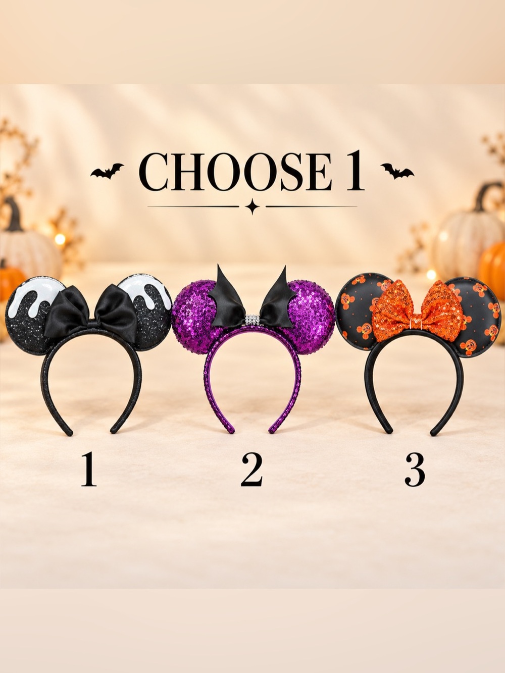 NWT Choose 1 Disney x ALDI Halloween Minnie Mouse Ear Headband